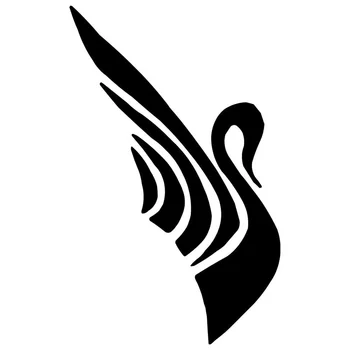 

2PCS 15.2cm*9.5cm Swan Classic Profile Birds & Feathe Decoration Car Sticker Decal Black Silver Vinyl Graphical Black/White