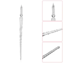 1 шт. ручная работа стеклянная ручка с 3D цветком внутри хрустальный держатель погружающийся каллиграфическая ручка наполнение чернильный фонтан ручки