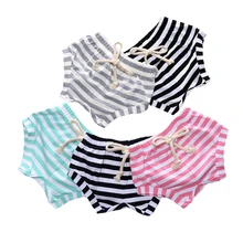 Новое поступление, детские подгузники с покрытием для девочек, полосатые детские блумеры из хлопка, летние шорты для детей