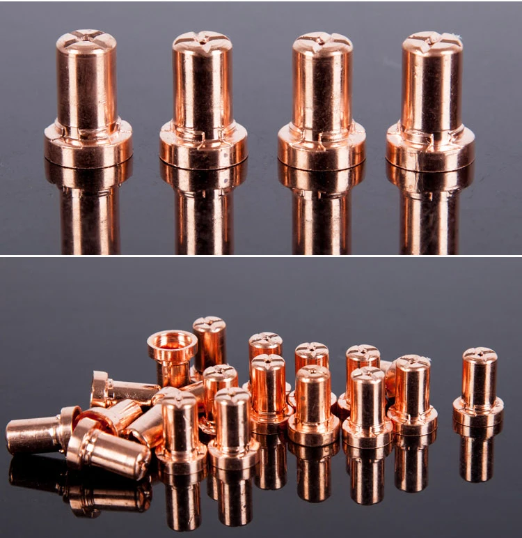 

100PCS Red Copper Extended Long Plasma Cutter Tip Electrodes&Nozzles Kit Mayitr Consumable For PT31 LG40 40A Cutting machine