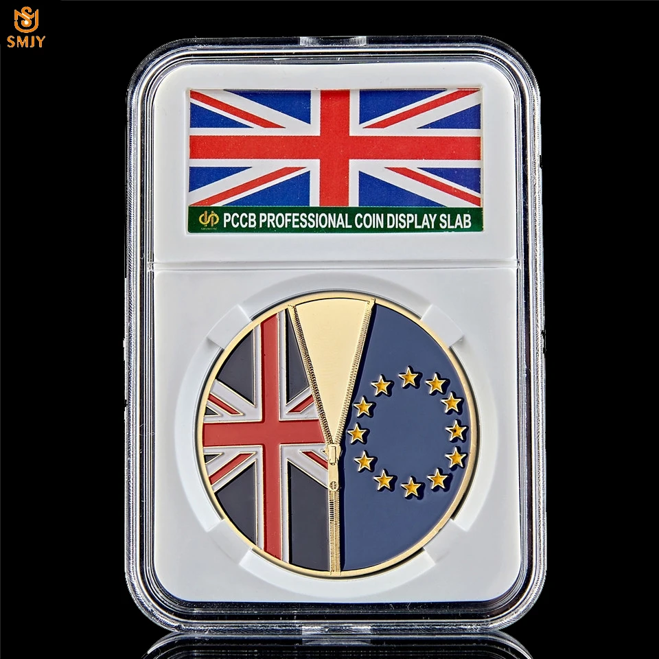 Евро Британия Brexit Июнь 23 2016 Великобритания золото/посеребренный Challenge Token