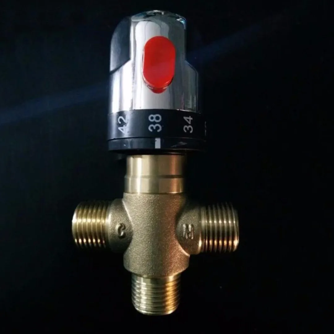 

Mayitr Thermostatic Mixing Valve Water Temperature Control Valve Pipe Basin Thermostat Control Valve