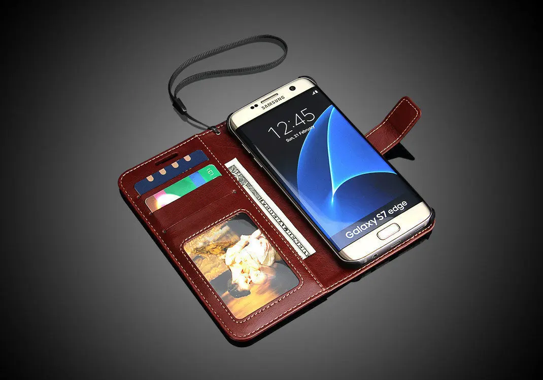 S7edge для Samsung Galaxy S7 edge G9350 чехол книжка Стиль Флип Бумажник слот карты стент Чехлы