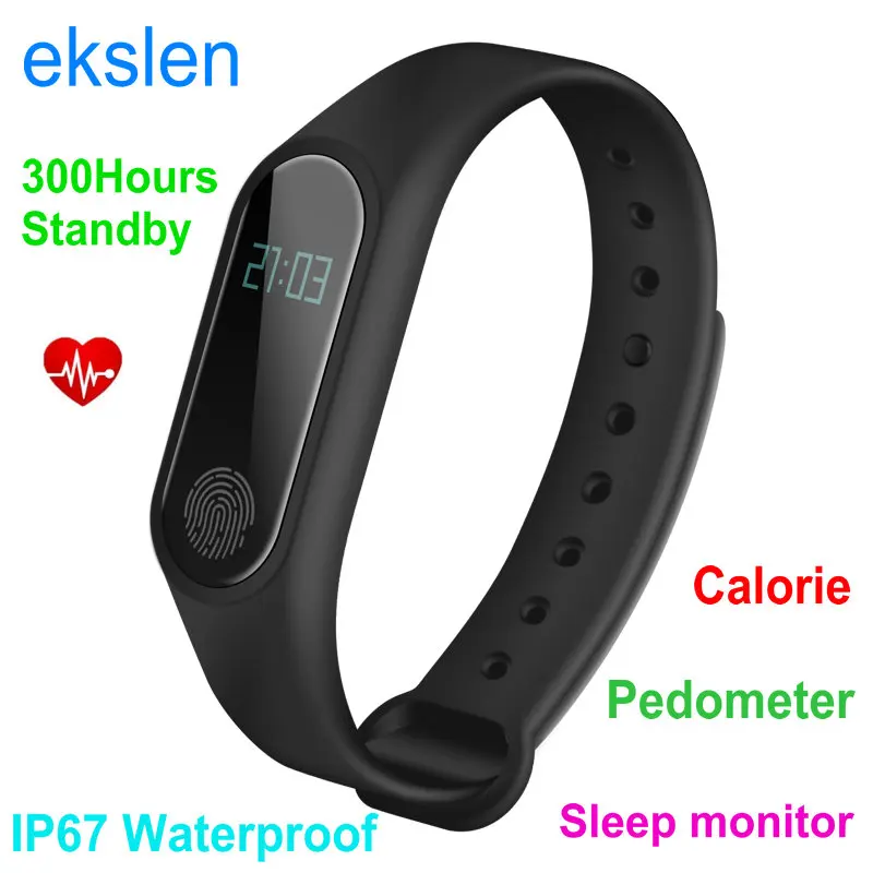

ekslen M2 Heart Rate Monitor Smart Bracelet Bluetooth Smart Band Health Fitness Tracker Wristband Wearable Devices