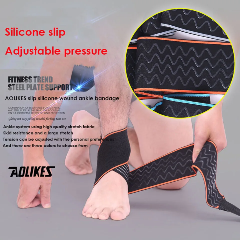 AOLIKES 1 пара спортивные напорные повязки на лодыжку защитные повязки эластичные тонкие регулируемые деформация лодыжки Sprain