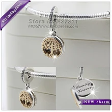 2016 Caída S925 Plata Raíces Familiares Con CZ Clara Y Real 14 K Oro joyería de Las Mujeres Pulseras Del Encanto Cuelga El Grano Del Encanto Europeo Apto