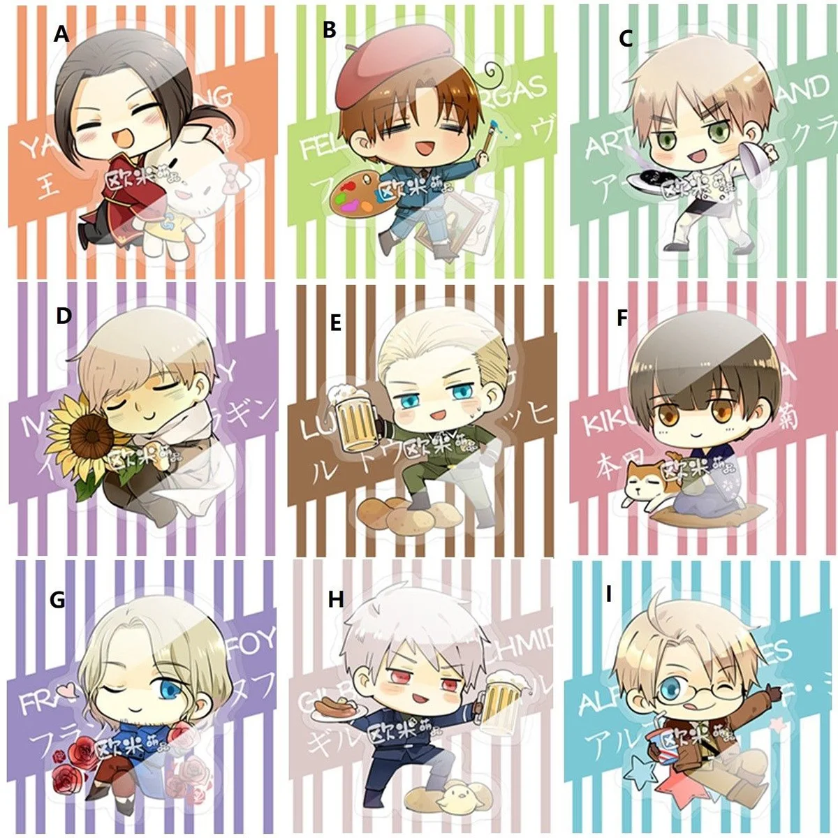 Аниме Axis Powers Hetalia акриловый брелок для ключей с фигуркой 6 см милый