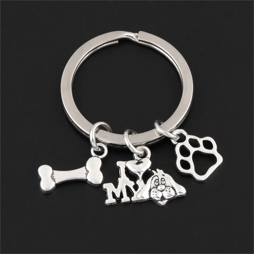 1 шт. брелок с вырезанными словами I Love My Dog And Bone мини подвеска изображением следа