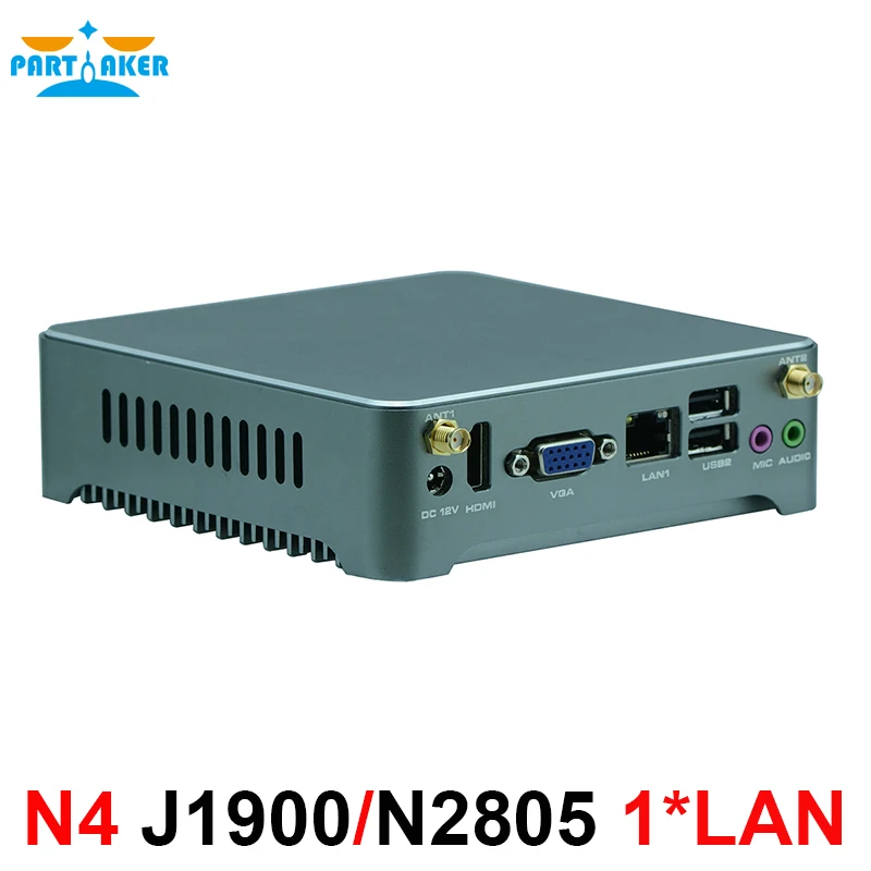 Мини компьютер Nano PC NUC J1900 N2805 безвентиляторный мини ПК Windows 7 10 четырехъядерный