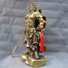 19 ''Китай Fengshui Гуань Гун Гуань Юй солдат Генерал Бронзовая Статуя