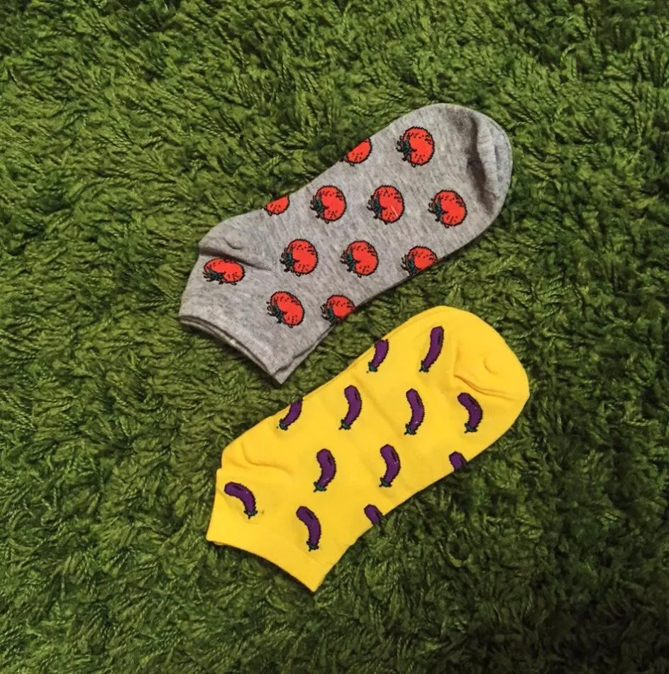 Новые стильные женские носки, милые Повседневные Удобные Хлопковые женские короткие носки с фруктами и бананами на весну и лето, чулочно-носочные изделия для девочек WZ037