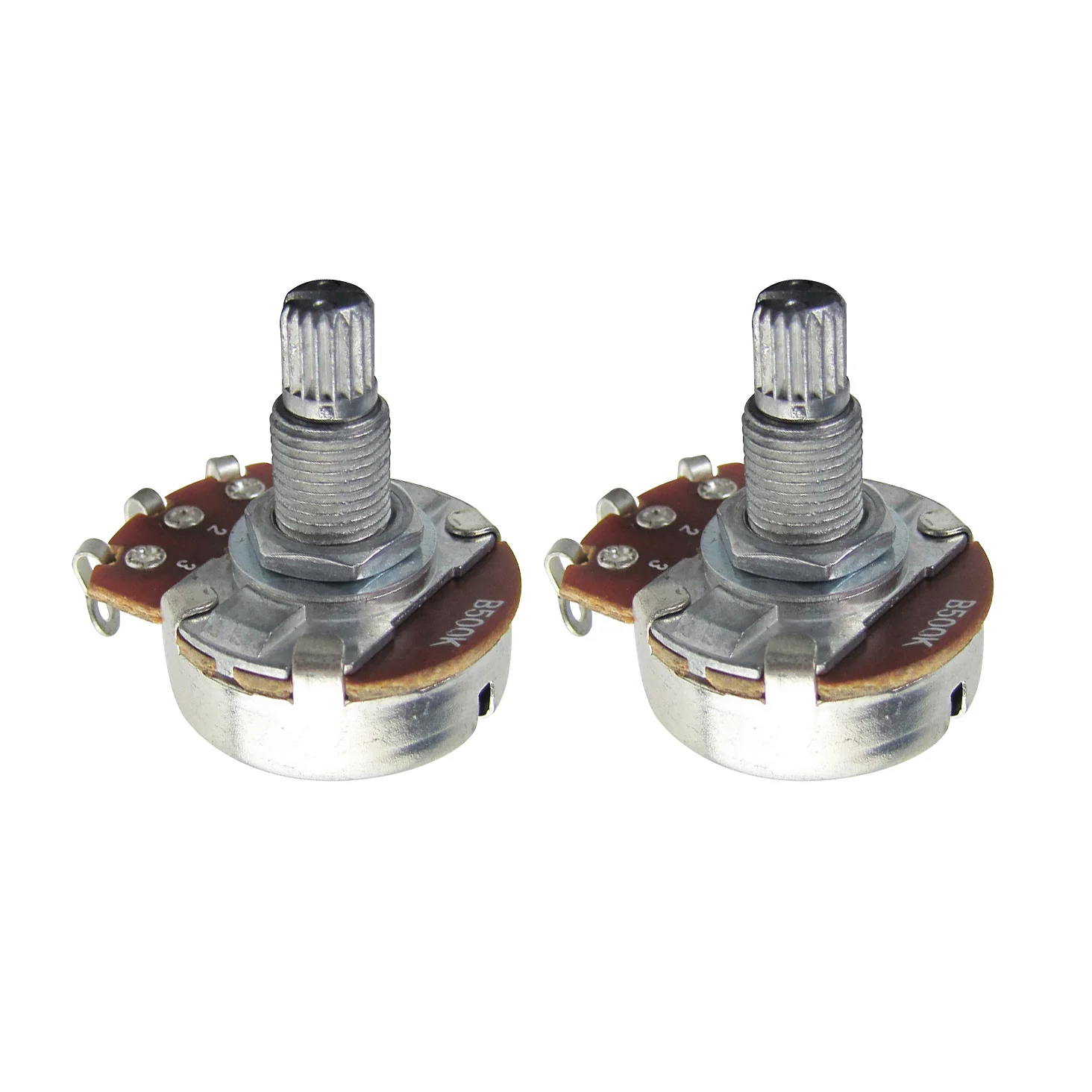 OriPure 2Pcs B500k Potentiometers Long Split Shaft Full Size 18mm Shaft