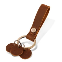 Мужской держатель для ключей Crazy Horse из воловьей кожи высокого качества из натуральной кожи ключница винтажный брелок связка для ключей кольцо держатель для ключей