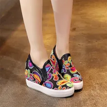 PXELENA/Новинка года; модные весенние туфли-оксфорды; женские лоферы с вышивкой на каблуке; повседневная обувь для девочек; большие размеры 34-43