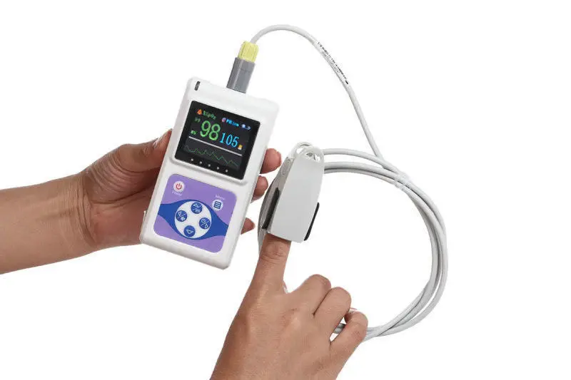 FDA 24h пальцевой Пульсоксиметр SpO2 PR монитор сердечного ритма сна, будильник+ Программное обеспечение CONTEC CMS60D