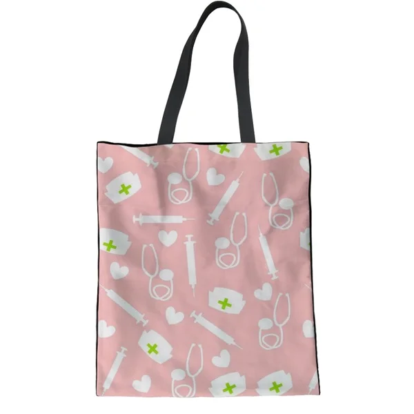 INSTANTARTS Забавный мультфильм медсестры шаблон женские льняные сумки для покупок модная Большая вместительная сумка для девушек многоразовая ткань Эко сумки - Цвет: H9429Z22