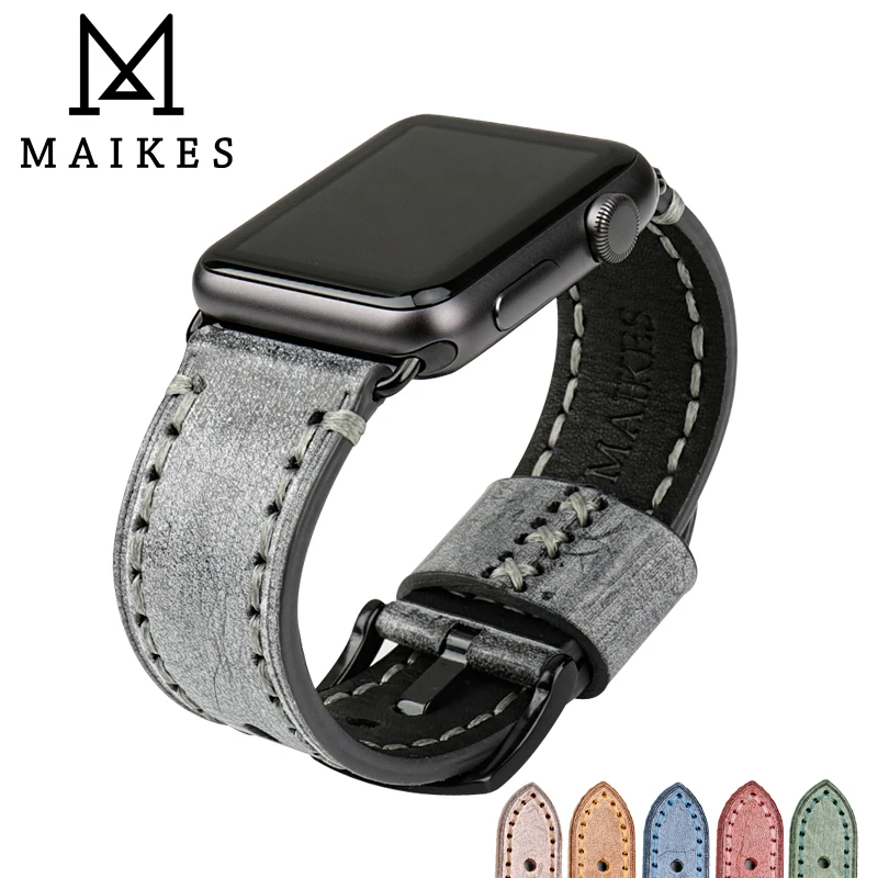 Кожаный ремешок для часов MAIKES браслет Apple watch band 42 мм 38 iwatch 4 44 40 Series 3 2 1|bracelet watchbands|watchband for apple watchwatch strap |
