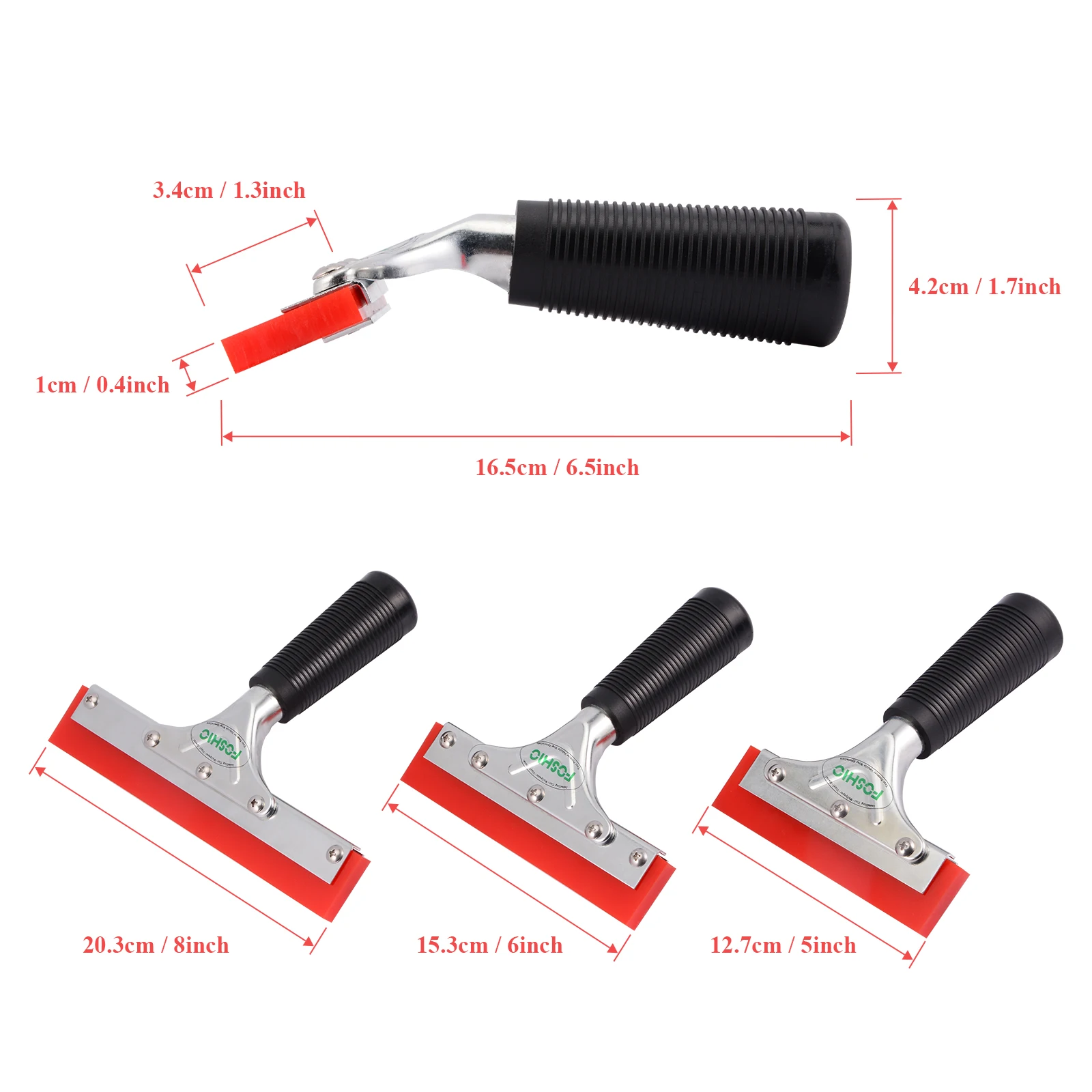 FOSHIO, инструмент для тонировки окна автомобиля, ручка, Ракель, резиновое лезвие, инструмент для тонировки, инструмент для обертывания автомобиля, стекло для ванной комнаты, очиститель воды, скребок для льда " 6" 8