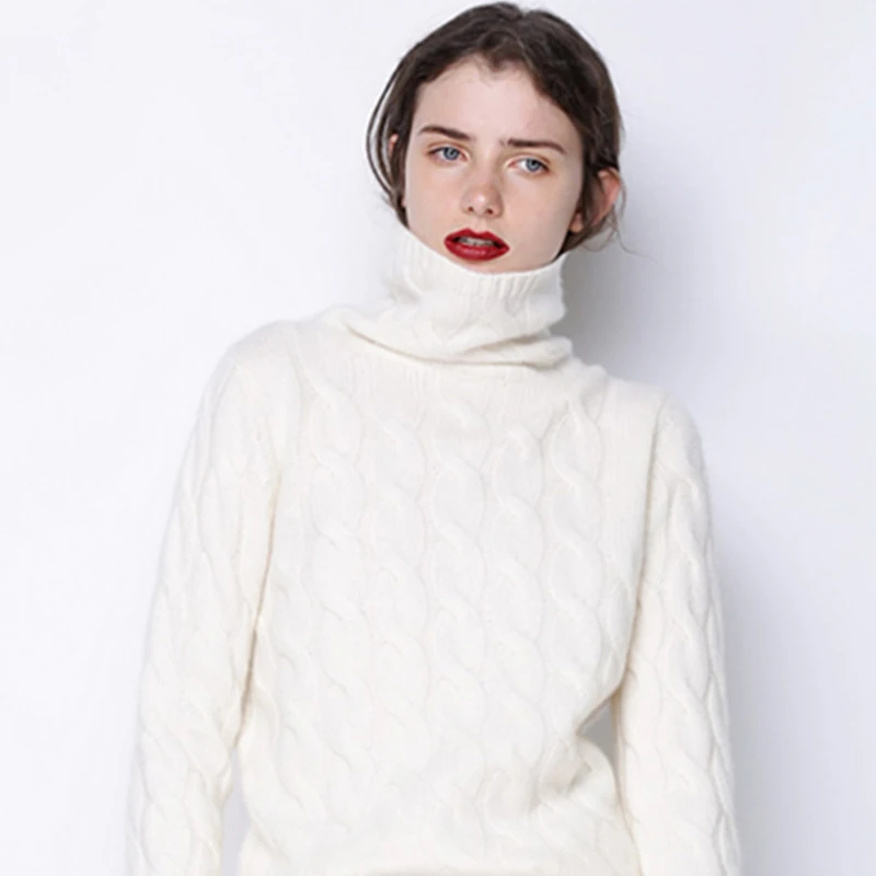 Габерли толстые мягкие кашемировые эластичные свитера и пуловеры для женщин осень зима Sim свитер женский джемпер вязаный брендовый пуловер - Цвет: Белый