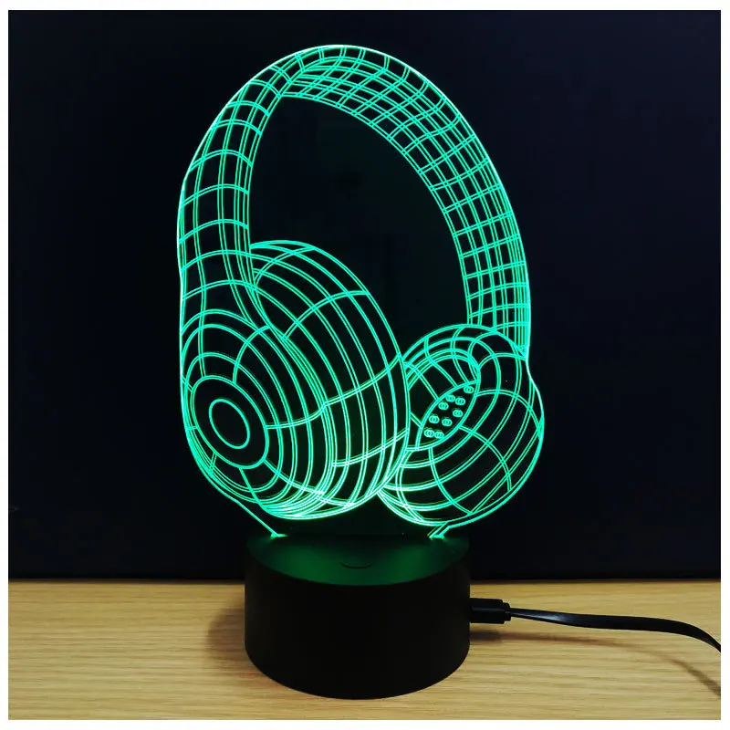 

3D Visual Creative 7 Colorful Piano Nightlight Led Animal Desk Lamp Usb Lighting Fixture For Living Room Decor