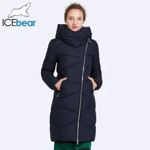 Icebear 2017 sombrero no extraíble abrigo de las mujeres parkas viento apertura abrigo medio longitud caliente 17G6102D