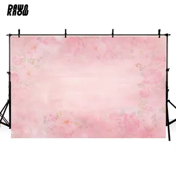 

DAWNKNOW Pink Floral Texture Vinyl Photography Background For Newborn Polyester Backdrops For Wedding Day Photo Studio G178