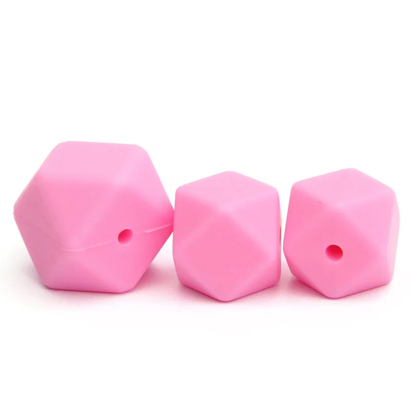 50Pcs Food Silicone Beads Hexagon 17mm Diy Baby Chew Necklace Bpa Free Nursing Jewelry Silicona Bead Teething Infant Toys