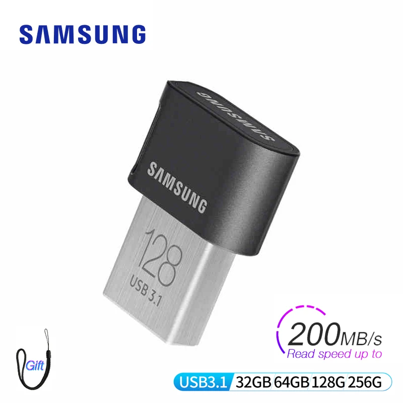 Samsung USB 3,1 флеш-накопитель 64 Гб оперативной памяти, 32 Гб встроенной памяти до 200 МБ/с. ключ usb флэш-накопитель 128 ГБ 256 ГБ до 300 МБ/с. Memory Stick