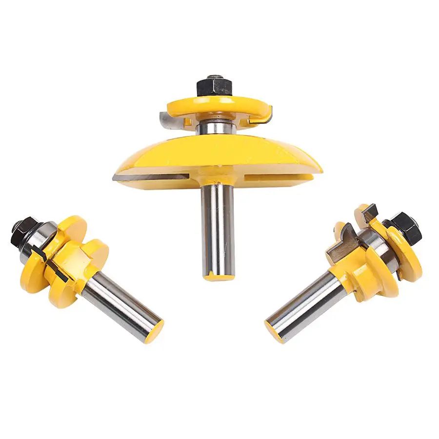 

3Pcs 1/2inch Shank Rail & Blade Cutter Panel Cabinet Router Bits Set Milling cutter Power Tools Door knife Wood Cutter