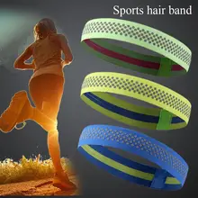 Жаркая Ночь Запуск Светоотражающие Спорт волос Группа езда оголовье силиконовые Нескользящие пот направляющий ремень влагу волос