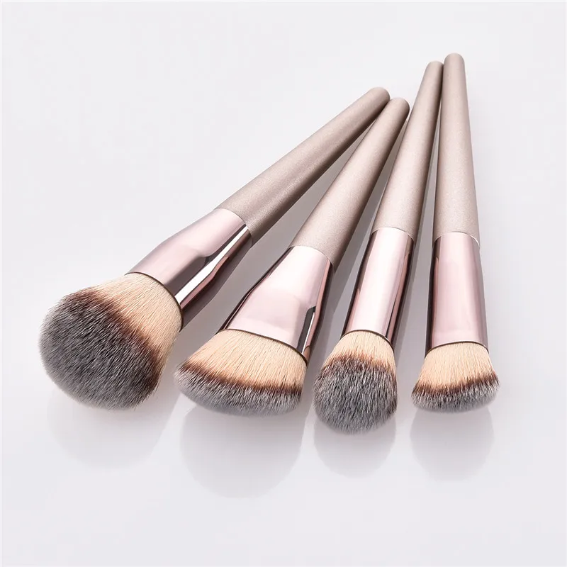 

4PCS Makeup Brushes Set Champaign Gold For Powder Contour Blusher Liquid Cream Eyeshadow Cosmetics Brushes tools T04024