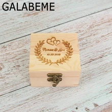 Galabeme изготовленная на заказ деревянная коробка для свадебного кольца обручальные деревянные, на выбор коробка для хранения носителя кольца с замком