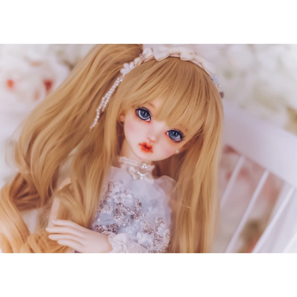 Wavy BJD SD DIY Wigs Wire 1/4 Dolls Noodle Curly Wig BJD Hair Wig Light Yellow