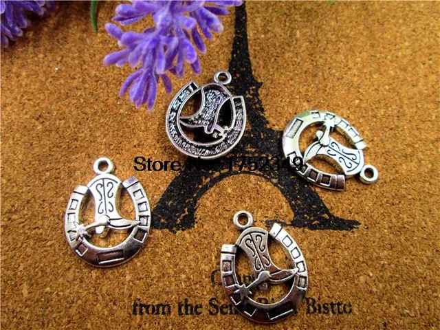 18pcs Western Cowboy Themed Charms Alloy Metal Horse Cowboy Boot