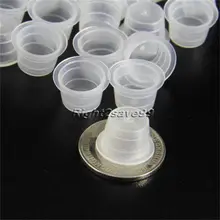 11 мм X 9 мм белый пластиковый одноразовый держатель для чернил татуировки чашки колпачки пигментные принадлежности Средний прозрачный белый татуировки Чернила чашки крышки поставка