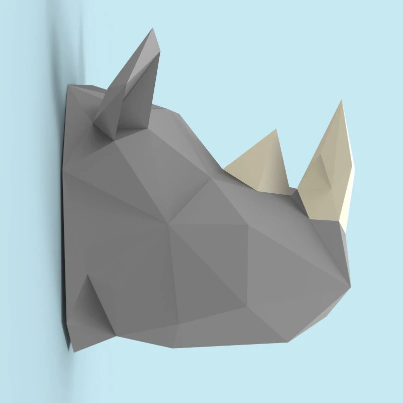 3D бумажная модель носорог бумага ремесло Домашний Декор Украшение стены Развивающие головоломки детские игрушки «сделай сам» подарок на