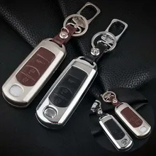 Смарт-цинковый сплав+ кожа Авто ключевой чехол в виде ракушки брелок для автомобильных ключей для Mazda 2 3 6 CX5 CX-5 CX-7 CX-9