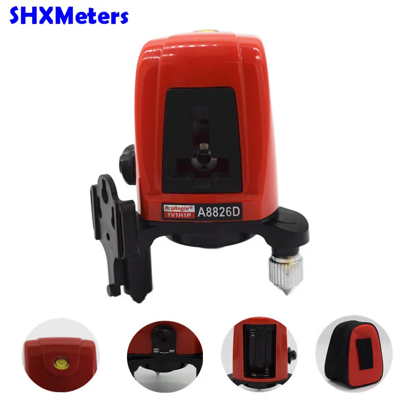 

2017 Hot Sale Free Shipping A8826D 360 Degree Self- Leveling Cross Laser Level 1V1H Red 2 Line 1 Point