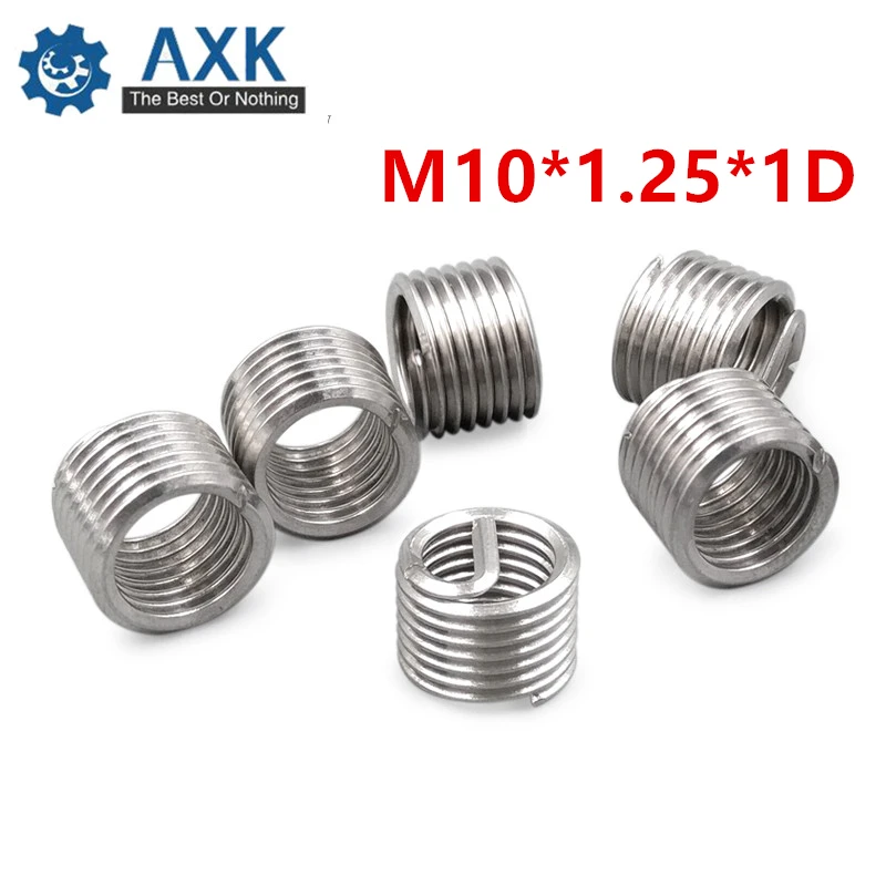 Fine Thread M10 x 1.25 Helicoil Insert 304 Stainless Steel Wire Threaded  Inserts