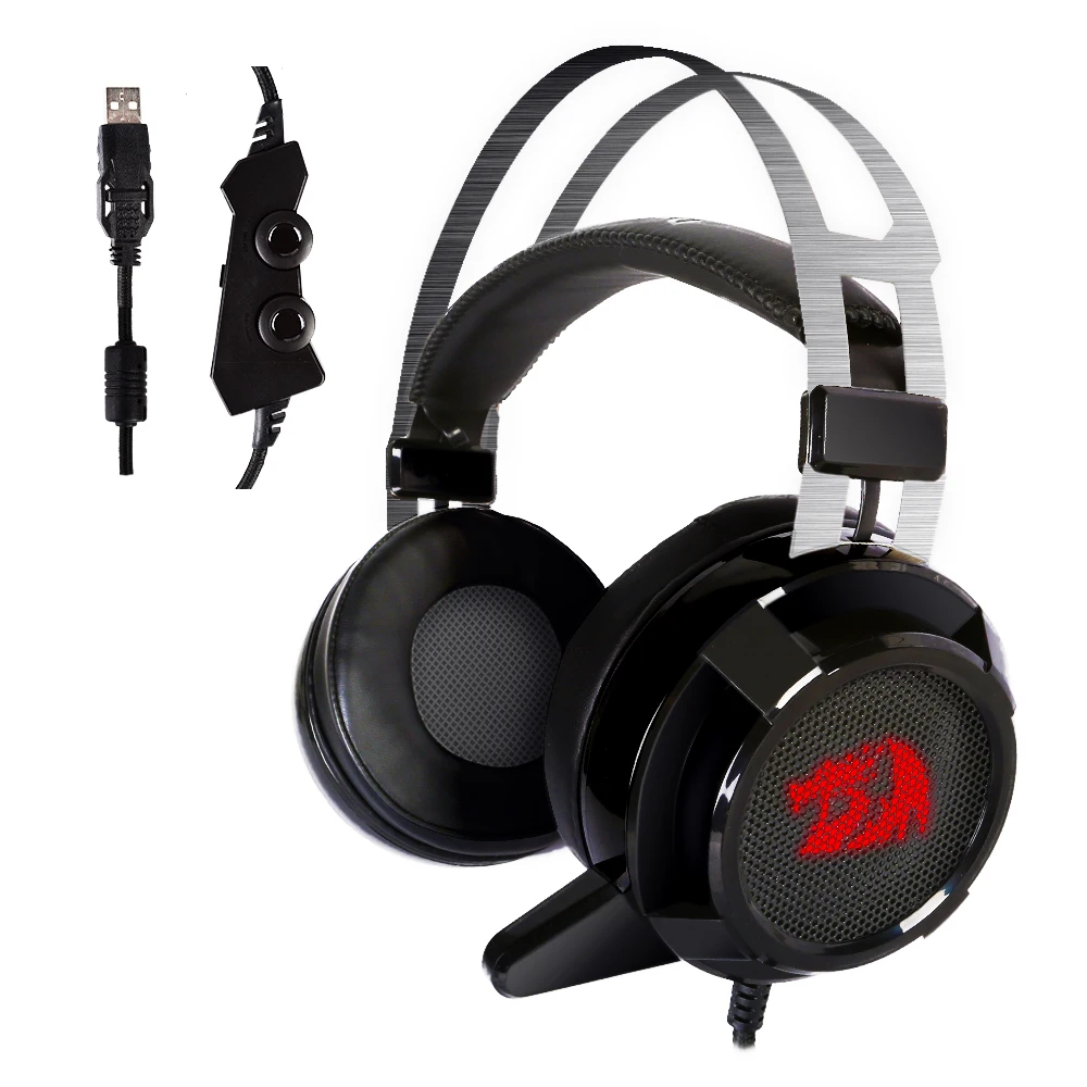 Redragon USB 7 1 канальный объемный стерео игровая гарнитура наушники с микрофоном