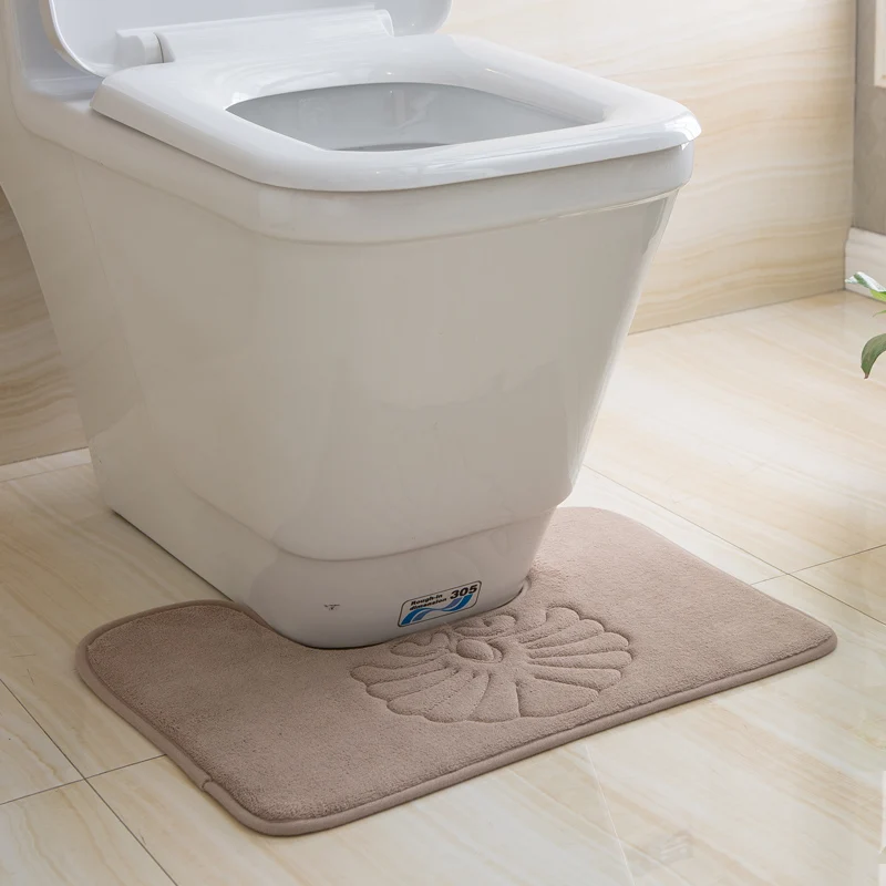 4 Colors Available Machine Washable PVC Non slip Floor Mat Toilet Floor