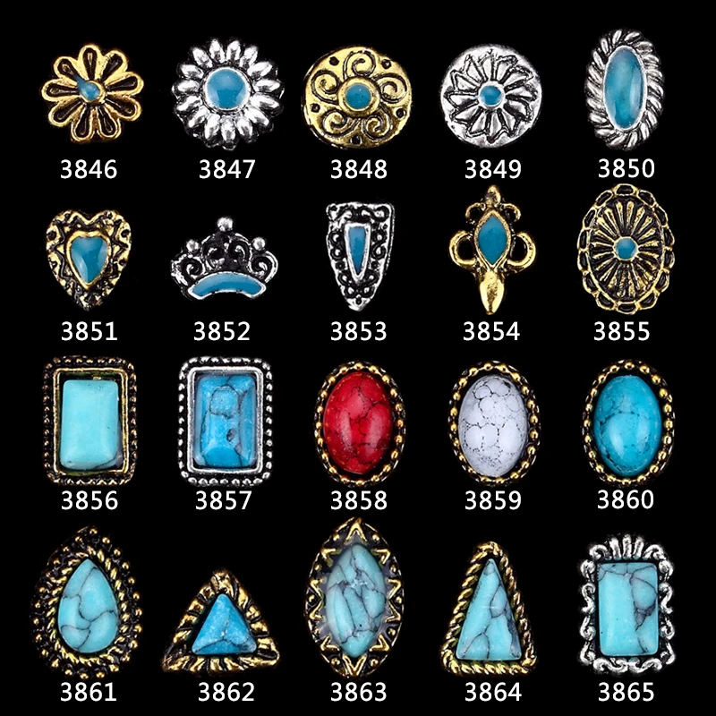 

200pcs 10mmx6mm Metallic stocking nail art studs charm 3D decal nail polish design accessories supplies DIY curved back decal