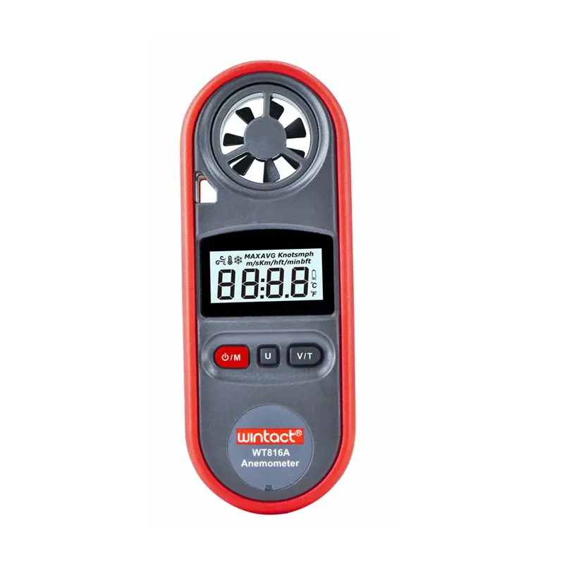 

Digital Anemometer IP67 Air Velocity Beaufort Scale -10~45C C/F Temperature Measure 30m/s LCD Wind Speed Chill Indicator Guage