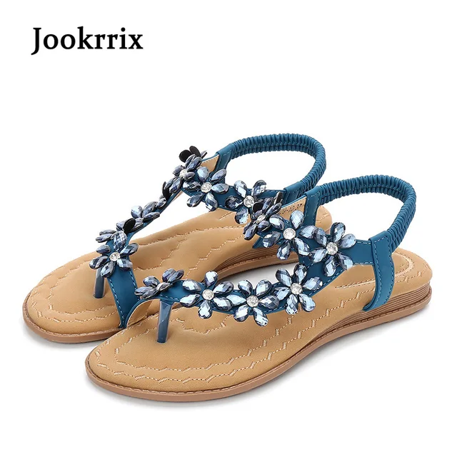 2018 Women Chic Bohemian Style Flip Flops Shoes Floral Beach Sandals Slippers 2018 Women Chic Bohemian Style Flip Flops Shoes Floral Beach Sandals Slippers