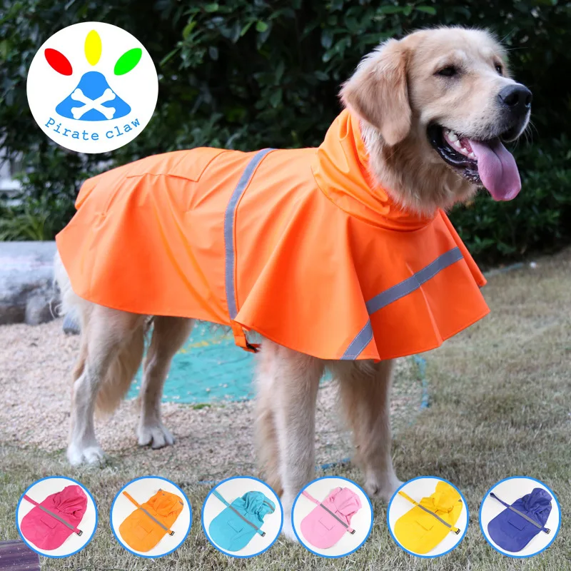Beste Reflecterende Tape Grote Hond Regenjas Hond Jas Huisdier Jas Kleding Hond Regenjas Teddybeer Grote Hond Regen Jassen XS XXXL