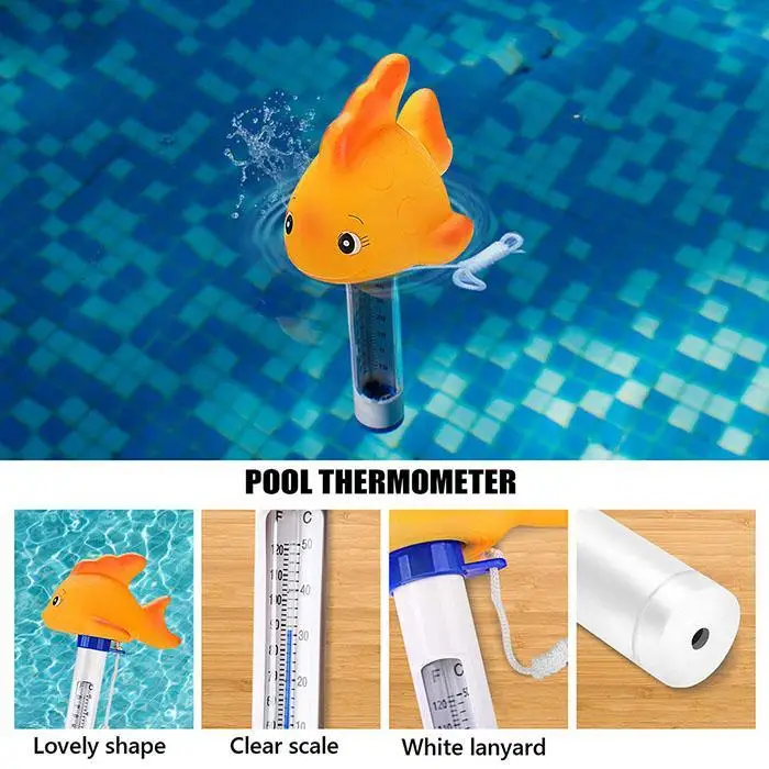 Прочный практичный милая форма рыбы животное 0-50C плавающий плавательный бассейн, водный термометр для бассейна