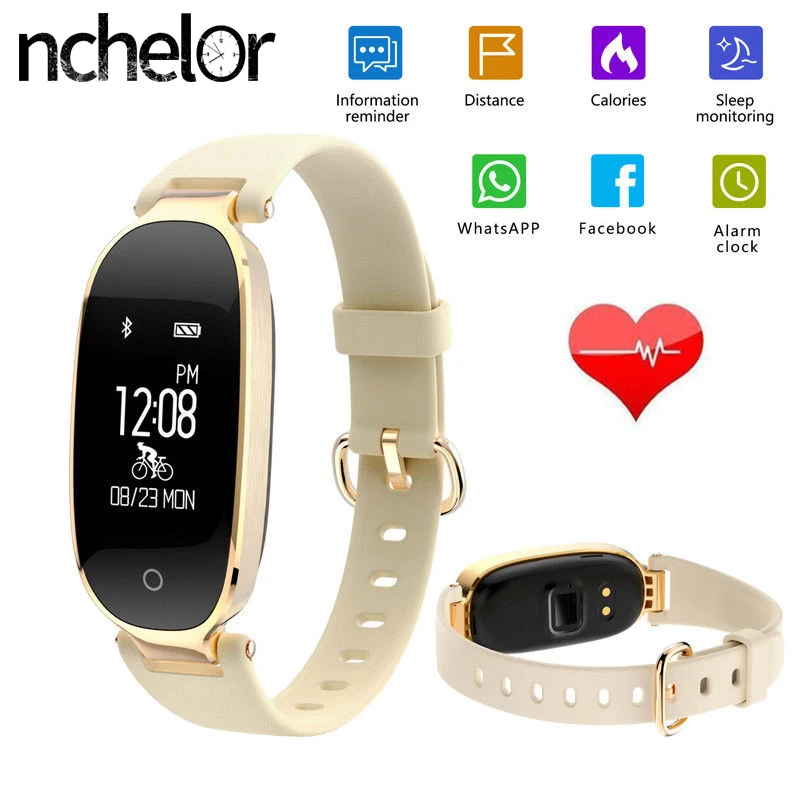 

Smart Bracelet Women Sports Bluetooth Watch Heart Rate Fitness Tracker Pedometer Ladies Smart Wristband for IOS Android Phone