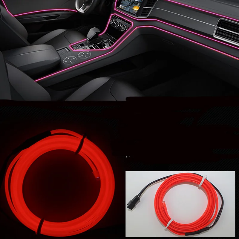Car shape 3 meters flexible neon with interior lights trim cold light 12v for Toyota Camry Corolla RAV4 Yaris Highlander/Land | Автомобили