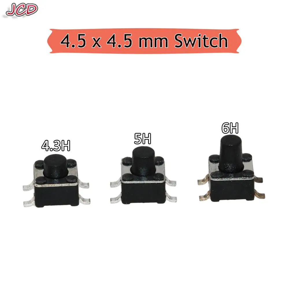 JCD 4 5x4 5 мм SMD переключатель контактный сенсорный Микро Такт Кнопочные