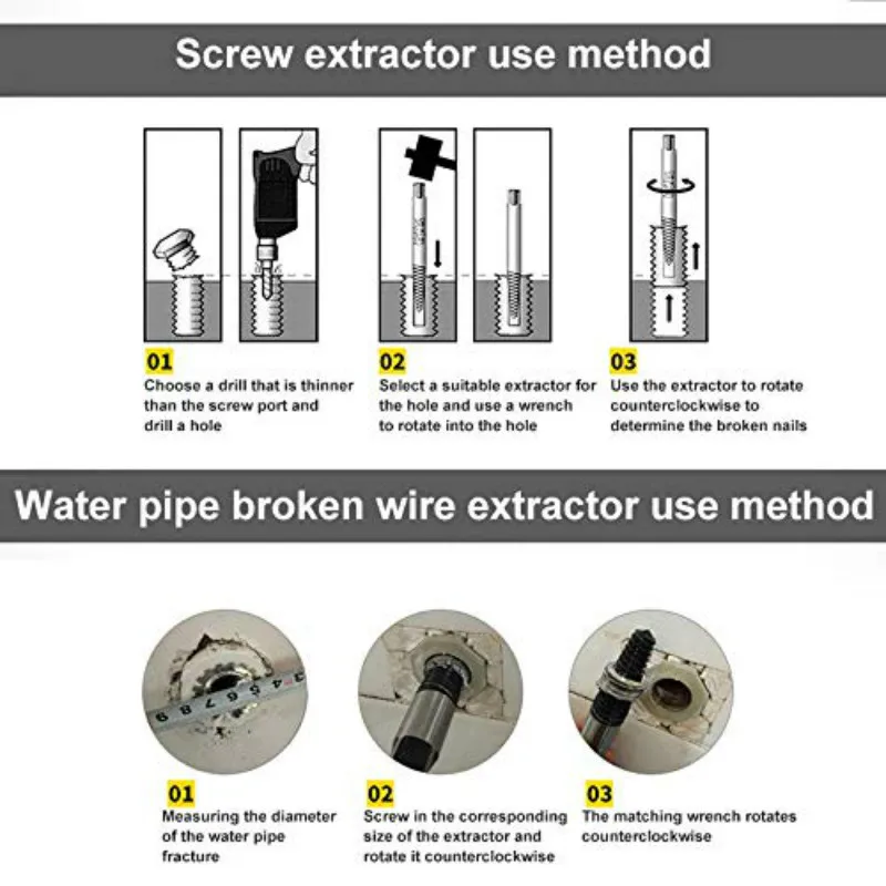 Винт экстрактор трубы треугольник клапан кран сломанный провод сломанный винт экстрактор сломанной резьбы удаления резьбы инструмент для резьбы по дереву